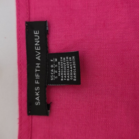 Saks Fifth Avenue Pink Linen Shell Top.  Size Small - Picture 4 of 8